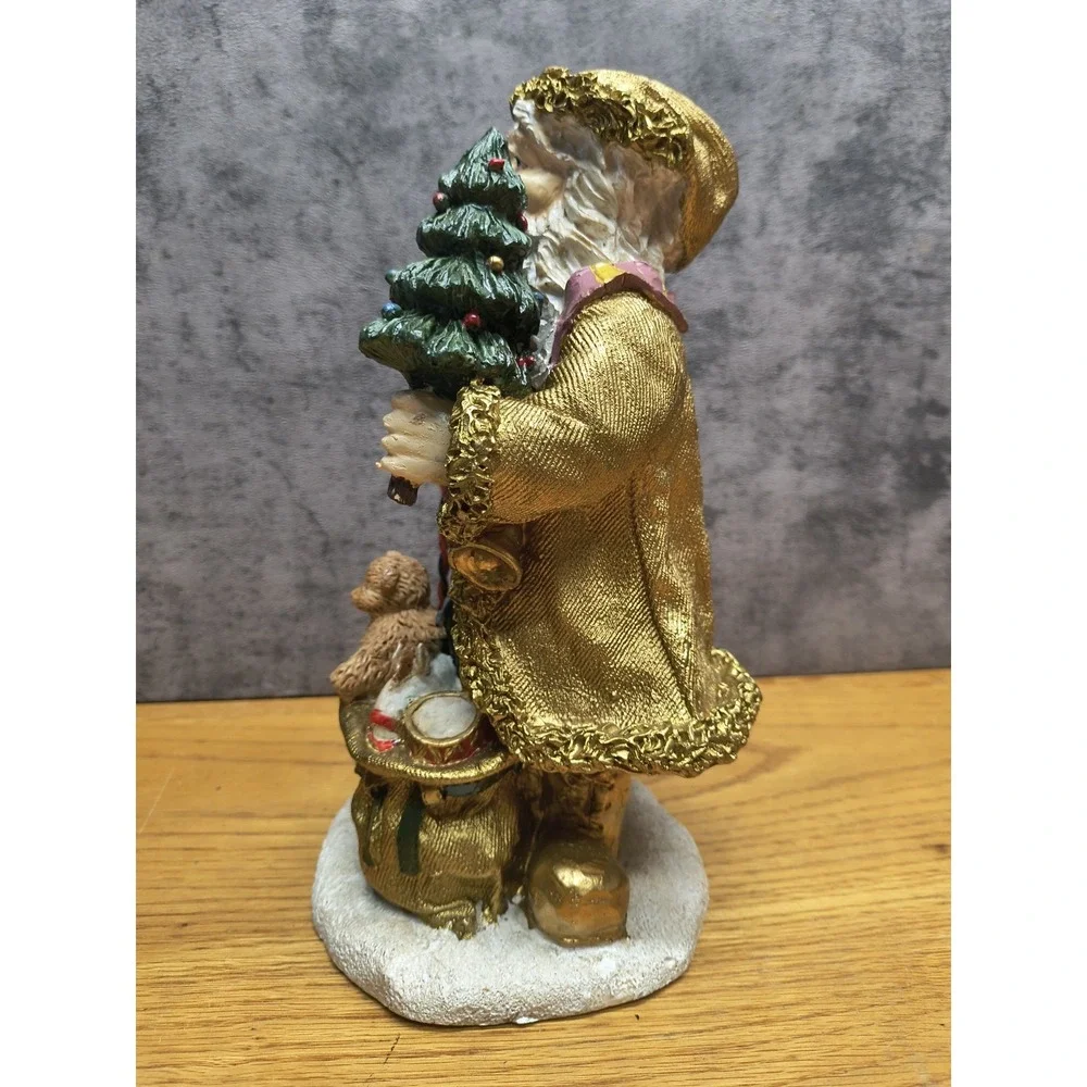 Santa's‎ Collection Heavy Santa Resin Golden Coat Three Hands Corp VTG 1995